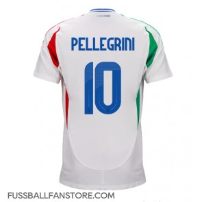 Italien Lorenzo Pellegrini #10 Replik Auswärtstrikot EM 2024 Kurzarm